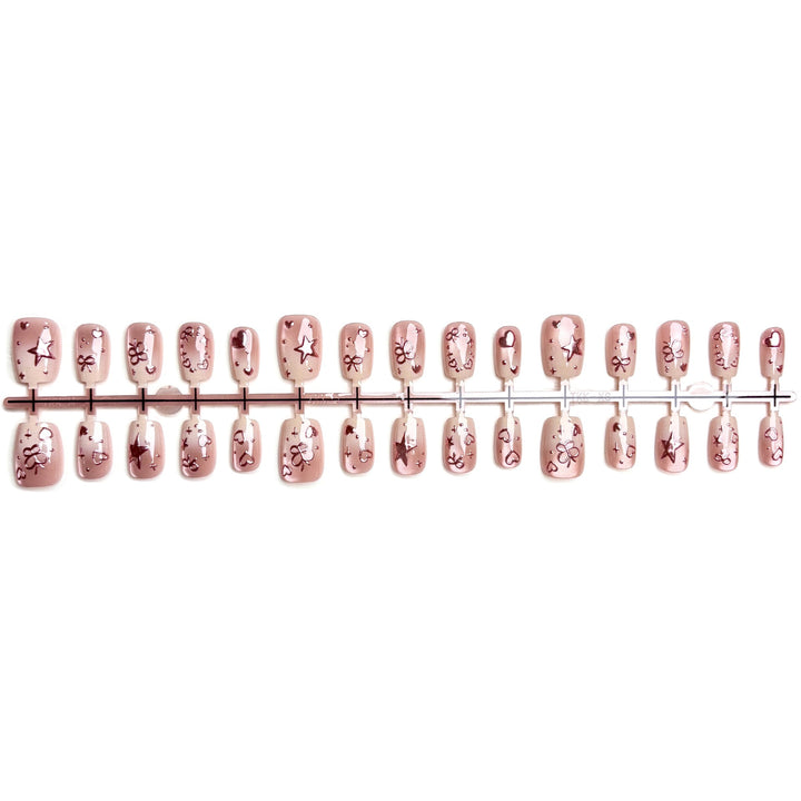 Decorative Press-On Nail Set with Artistic Patterns