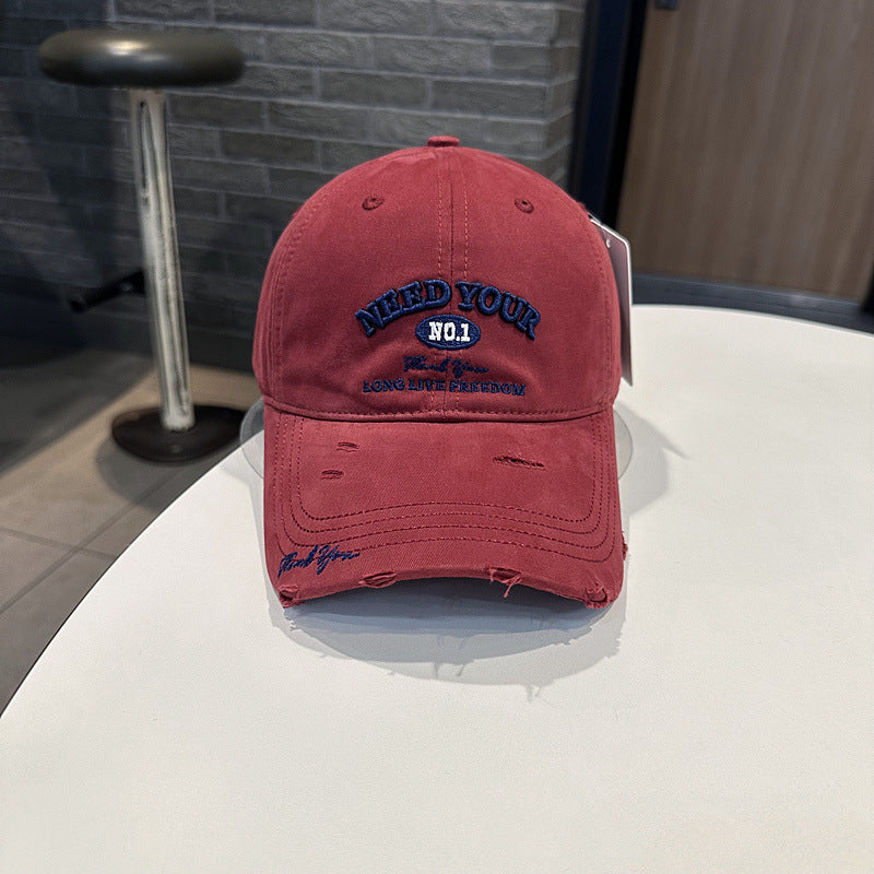 Men's Distressed Cotton Embroidered Baseball Cap Stornfield
