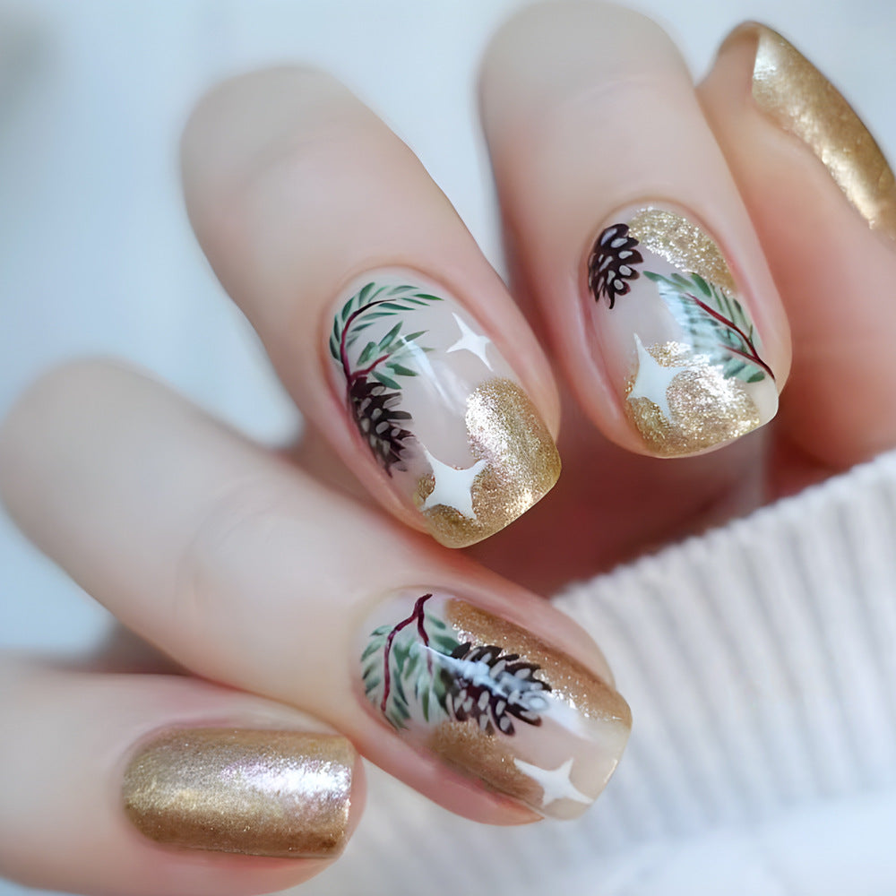 Artistic Holiday-Themed Press-On Nail Art Stornfield