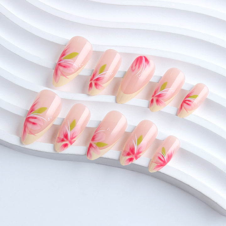 Floral Accented Long-Lasting Press-On Nails Stornfield