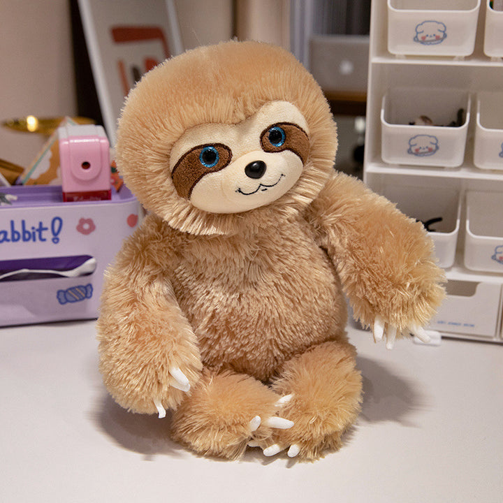 Plush Sitting Sloth Cuddle Companion with Poseable Limbs and Embroidered Face Stornfield