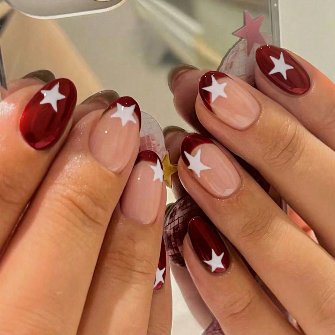 Acrylic nail set with glamorous star design Stornfield