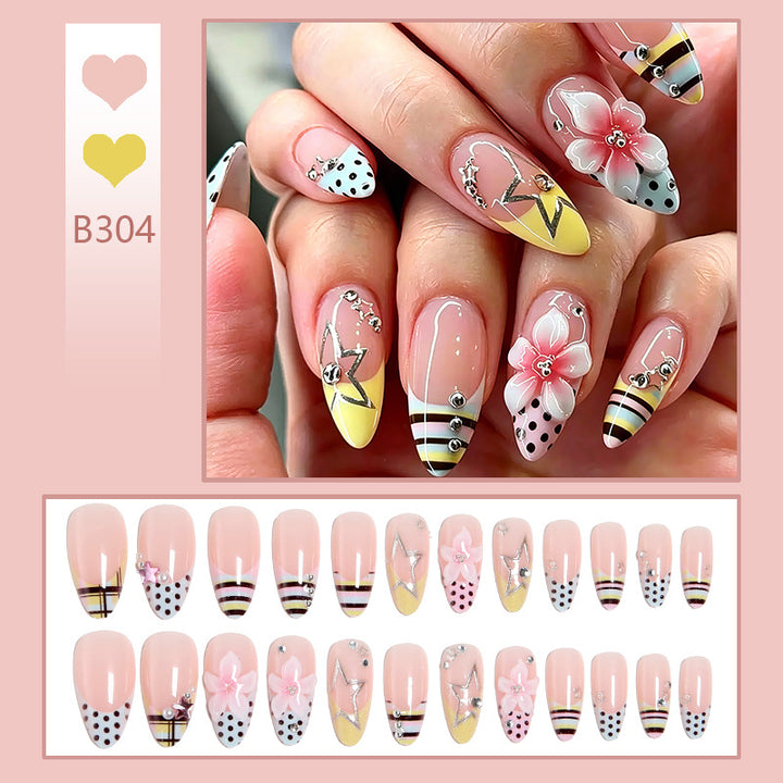 DIY Nail Art Set with Colorful Designs and Natural Accents Stornfield