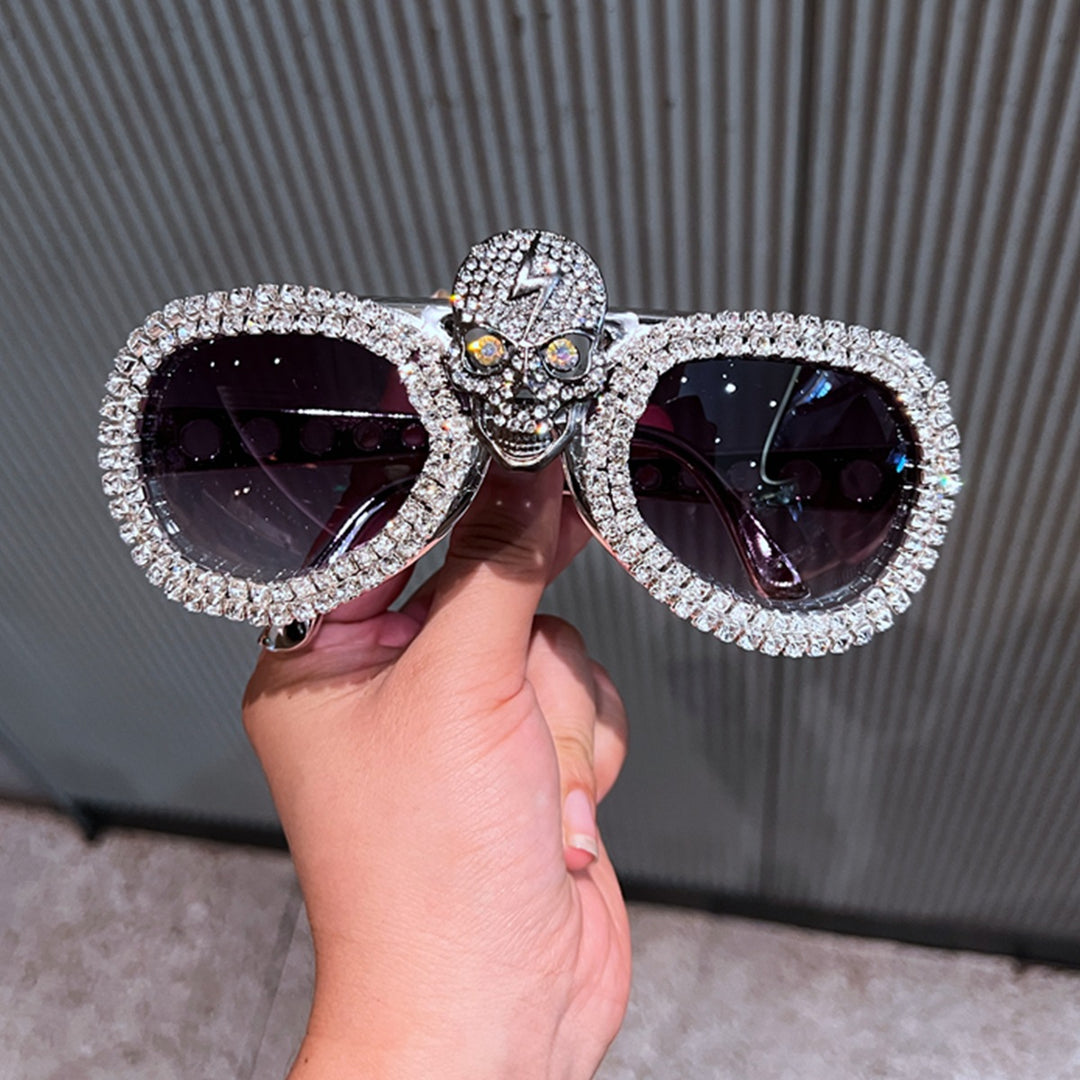 Women's statement sunglasses with eye-catching skull design and sparkling crystal detailing Stornfield