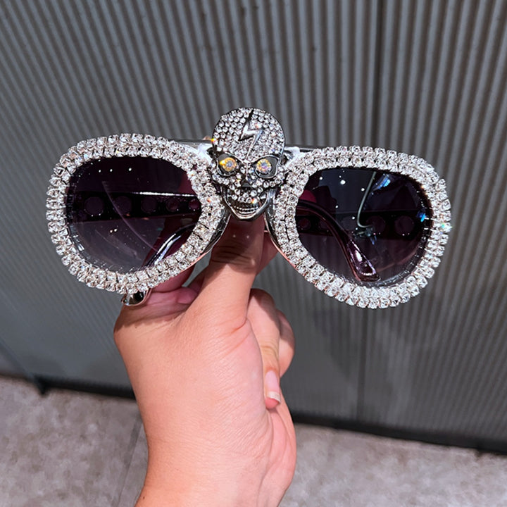 Women's statement sunglasses with eye-catching skull design and sparkling crystal detailing Stornfield