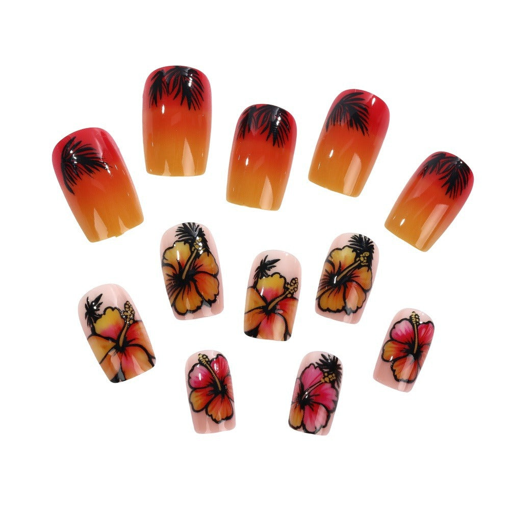 Tropical design artificial nails Stornfield