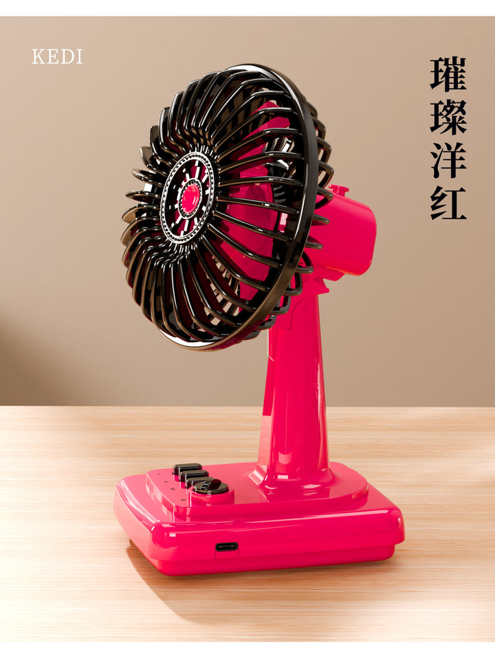 Retro-Inspired Rechargeable Desk Fan Stornfield