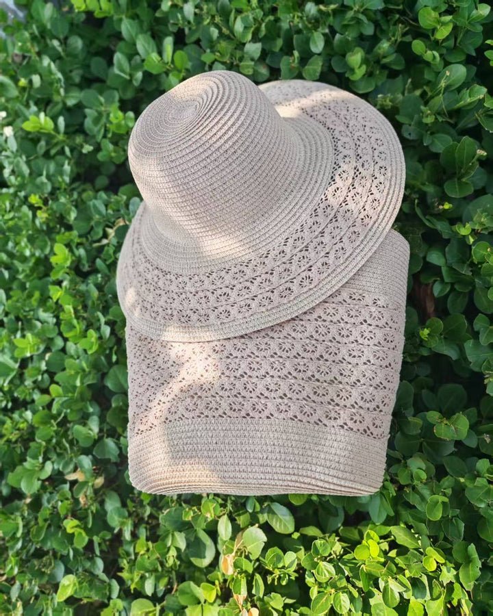 Sun hat with elegant crochet trim Stornfield