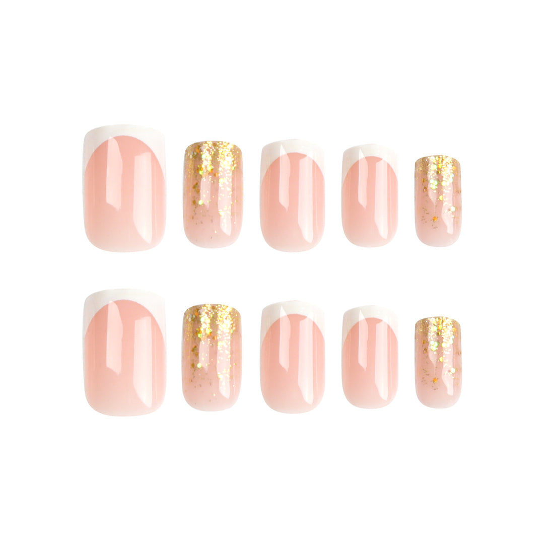 Glamorous nail extensions with sparkling accent Stornfield