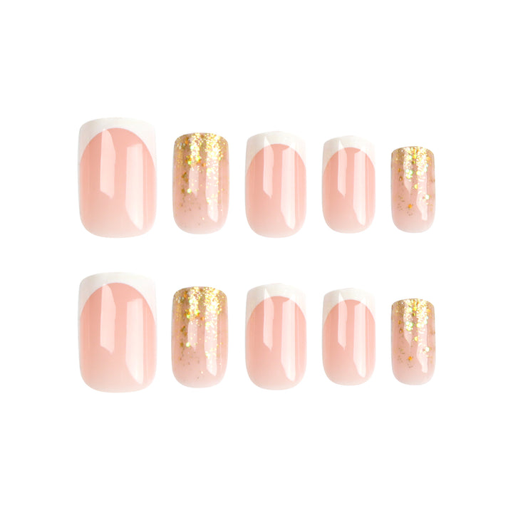 Glamorous nail extensions with sparkling accent Stornfield