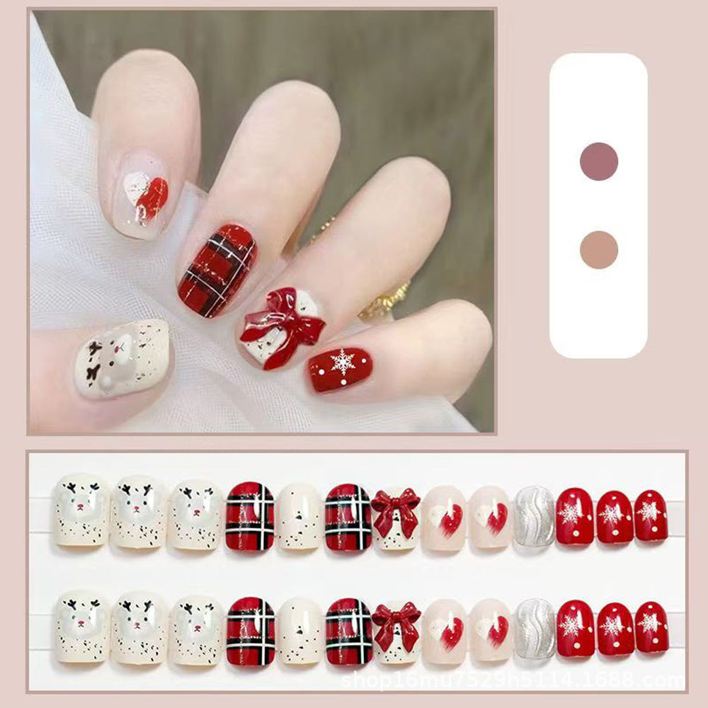 Festive Holiday-Themed Press-On Nails Stornfield