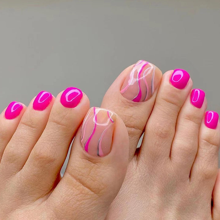 Artful toenail design with creative wave accents Stornfield