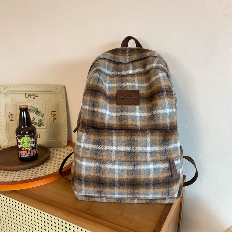 Stylish Plaid Backpack Stornfield