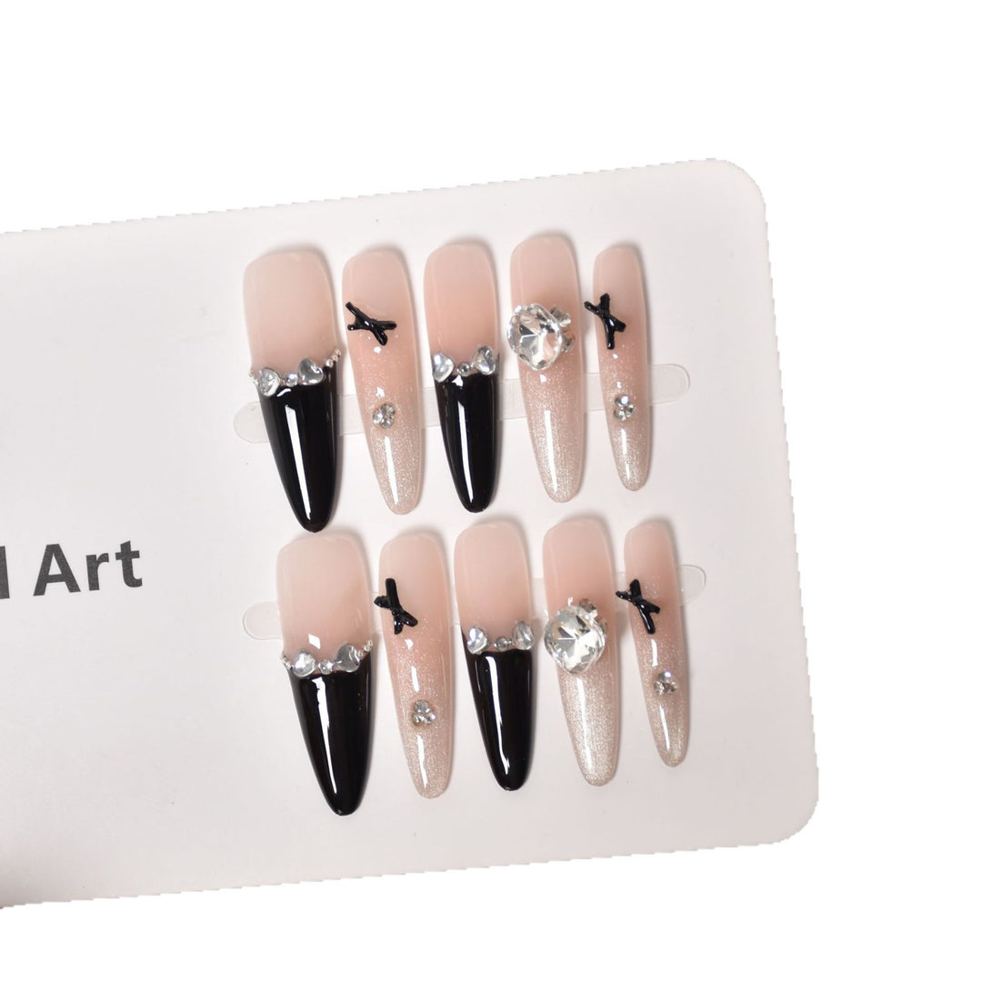 Elegant 3D Embellished Press-On Nail Extensions Stornfield