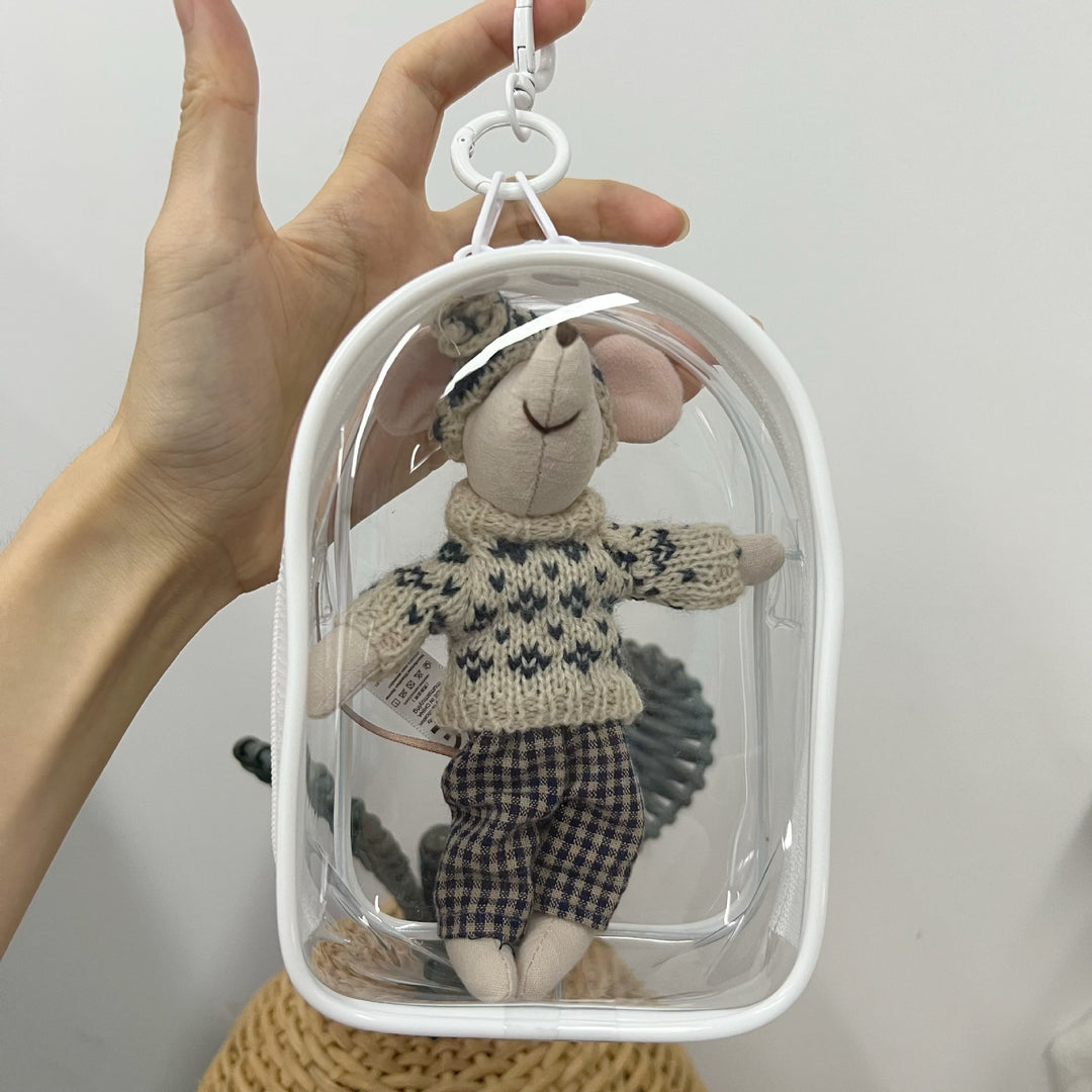 Clear PVC Mini Handbag with Detachable Carabiner Clip