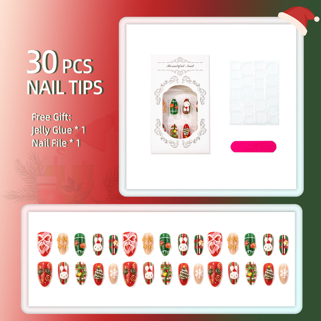 Holiday-Themed Press-On Nail Set Stornfield