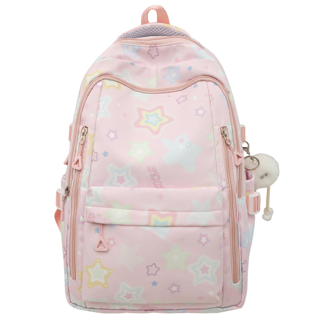 Backpack with Colorful Star Motif and Multifunctional Compartments Stornfield