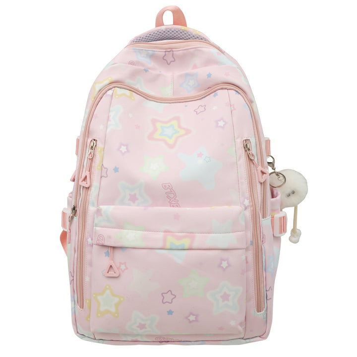 Backpack with Colorful Star Motif and Multifunctional Compartments Stornfield