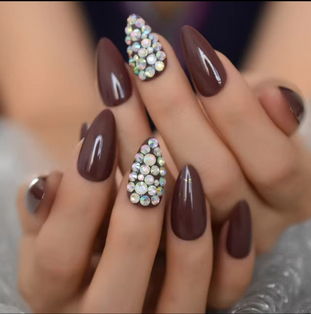 Decorative Rhinestone-Accent Press-On Nails Stornfield