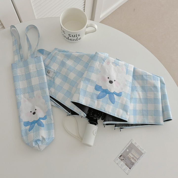 Ladies Foldable Umbrella with Playful Dog Design Stornfield