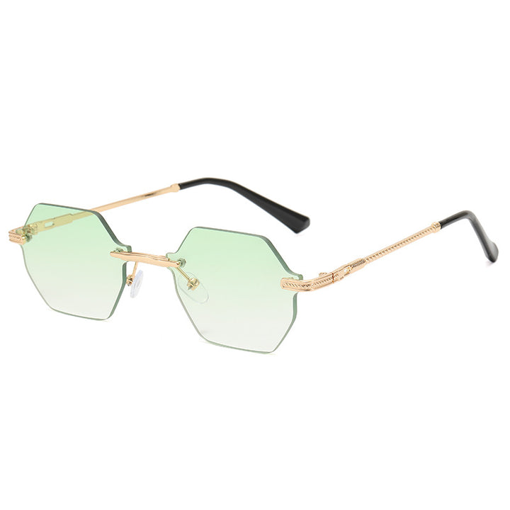 Women's hexagonal designer sunglasses with high-quality metal frame Stornfield