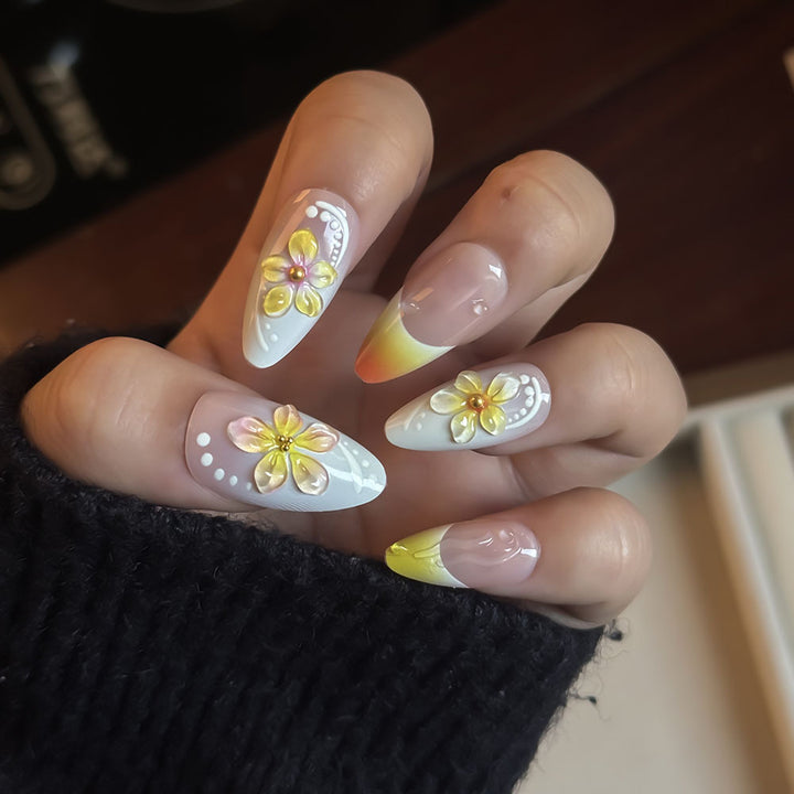 Vibrant Floral Press-On Nail Art Set Stornfield
