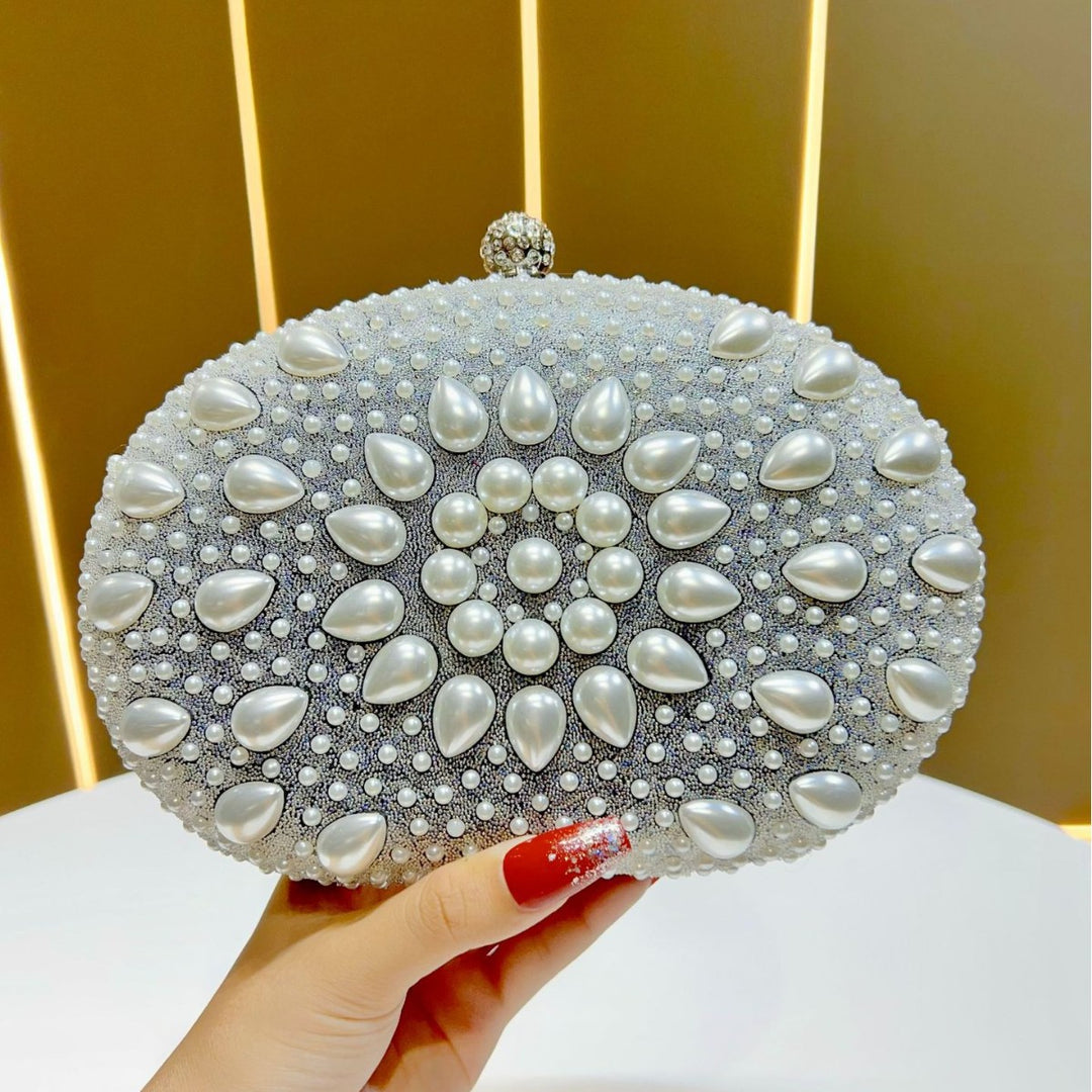 Pearl-Embellished Clutch