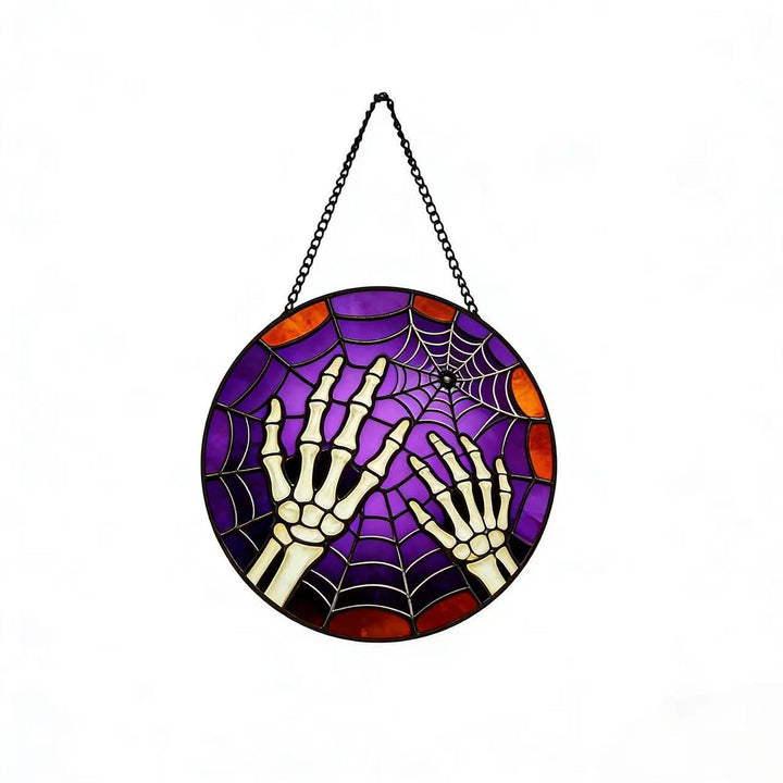 Decorative Skull Stained Glass Wall Art Stornfield