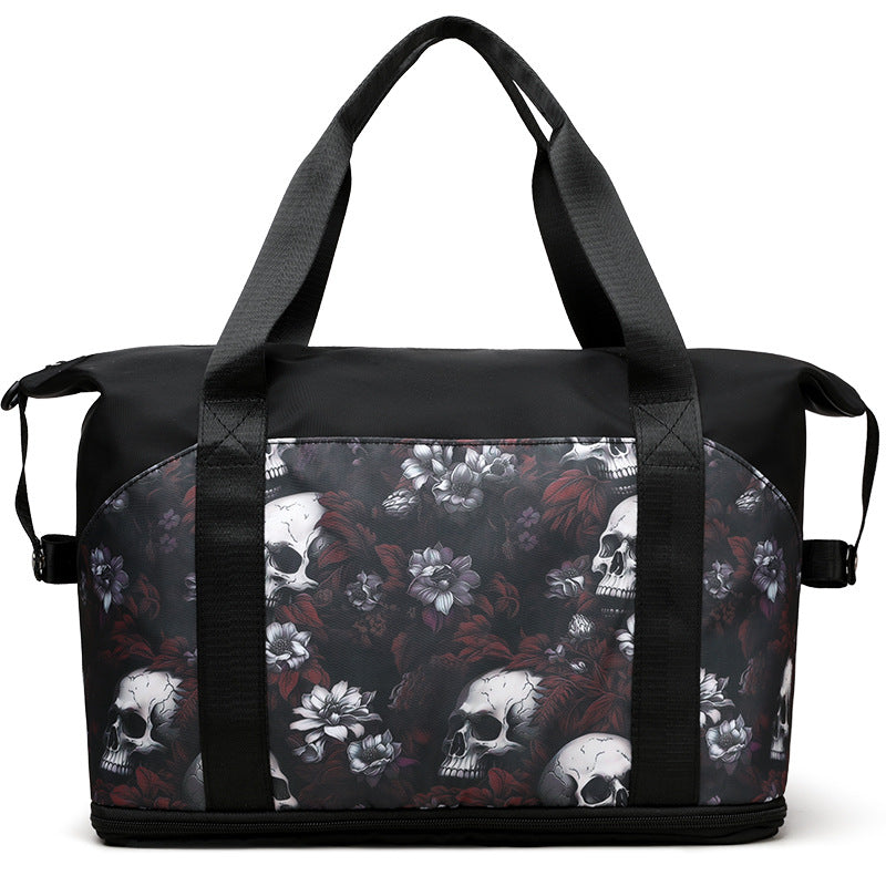 Artistic Skull Print Gym Duffel Bag Stornfield