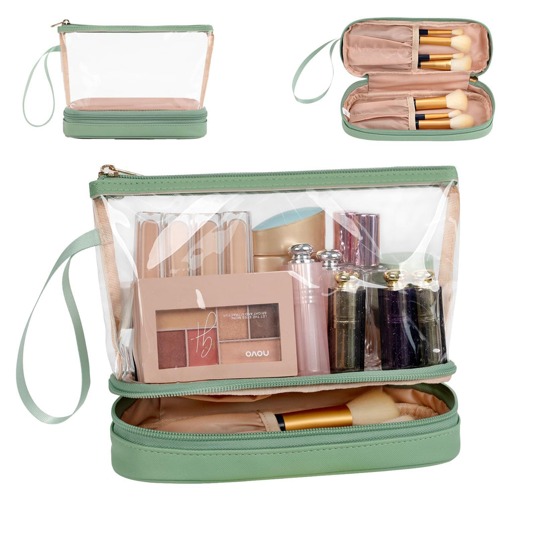 Cosmetic organizer bag with transparent compartments Stornfield
