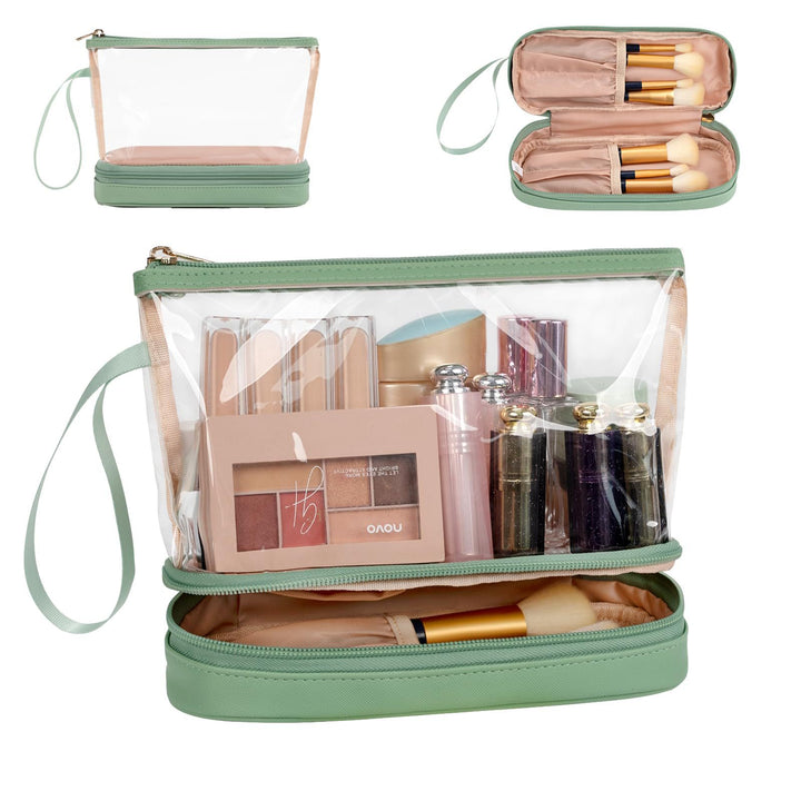 Cosmetic organizer bag with transparent compartments Stornfield