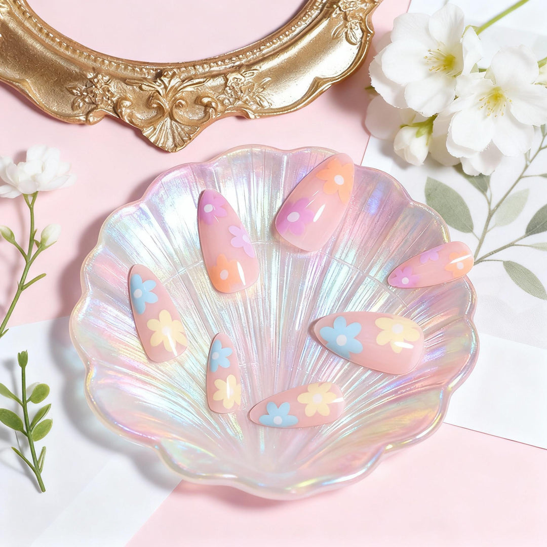 Floral-Themed Press-On Nail Design Stornfield
