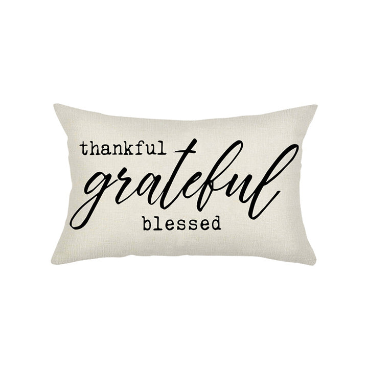 Hand-Lettered Script Lumbar Pillow Cover Linen-Blend with Heart Motif