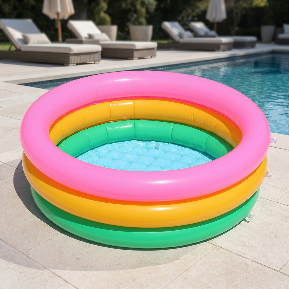 Ladies inflatable paddling pool with colorful sea design Stornfield