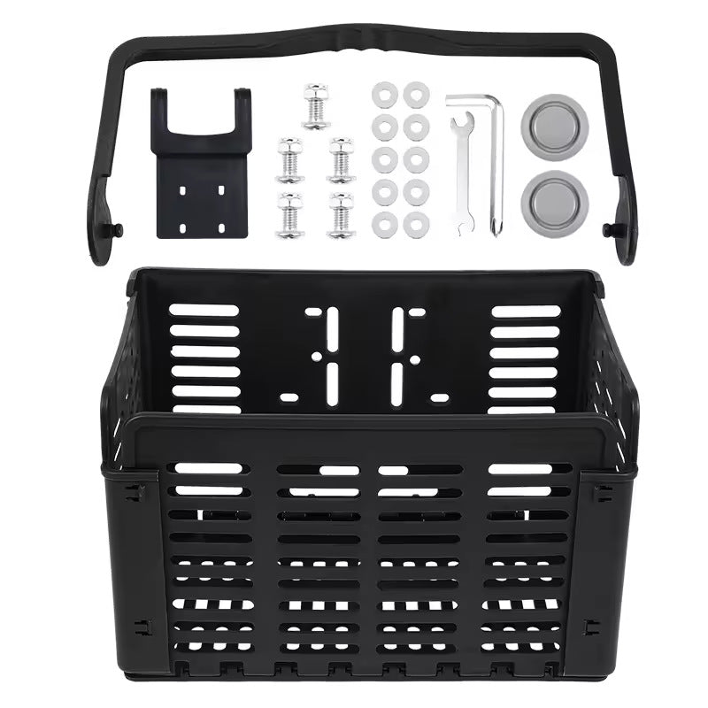 removable vented front bicycle cargo basket with universal handlebar mount Stornfield