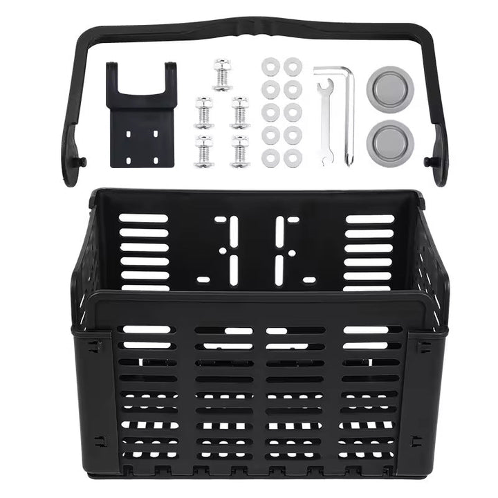 removable vented front bicycle cargo basket with universal handlebar mount Stornfield