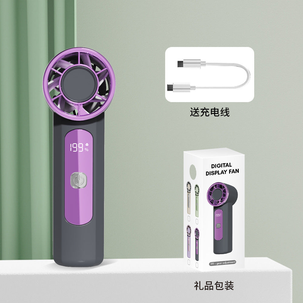 Unisex Portable Handheld Digital Display Fan Stornfield