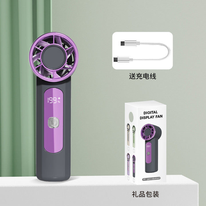 Unisex Portable Handheld Digital Display Fan Stornfield