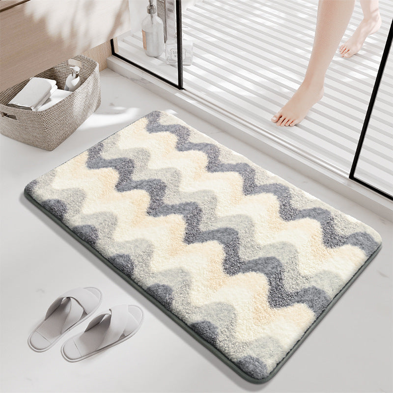 Soft Textured Wave Design Bath Mat