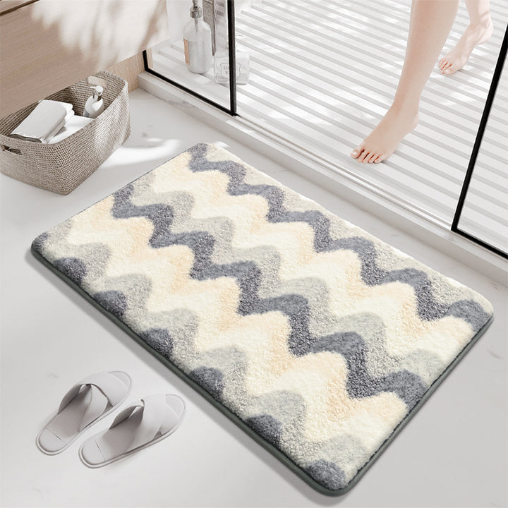 Soft Textured Wave Design Bath Mat