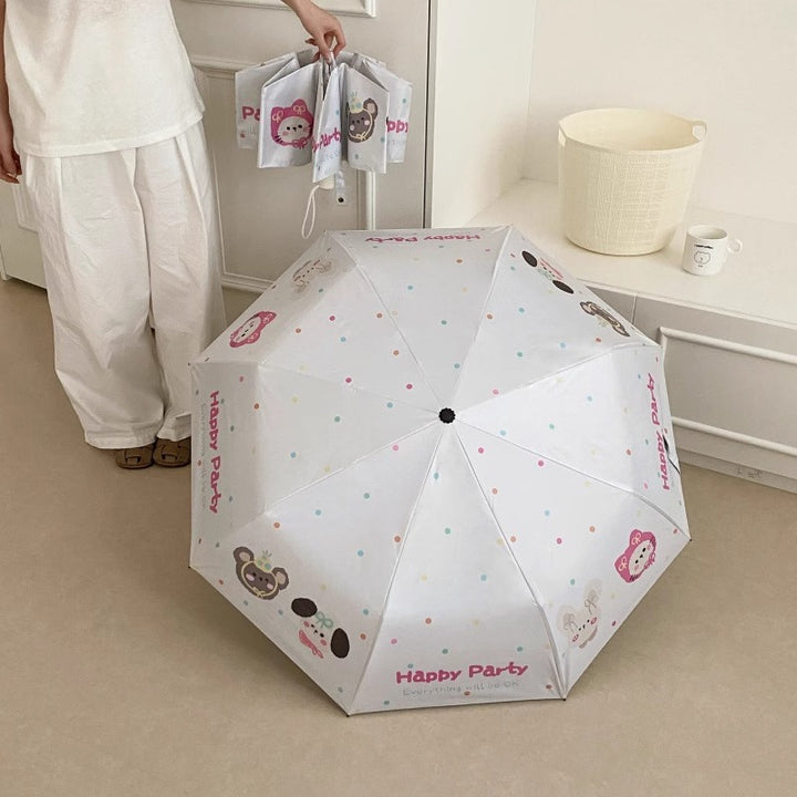 Women's folding umbrella with creative cartoon design Stornfield