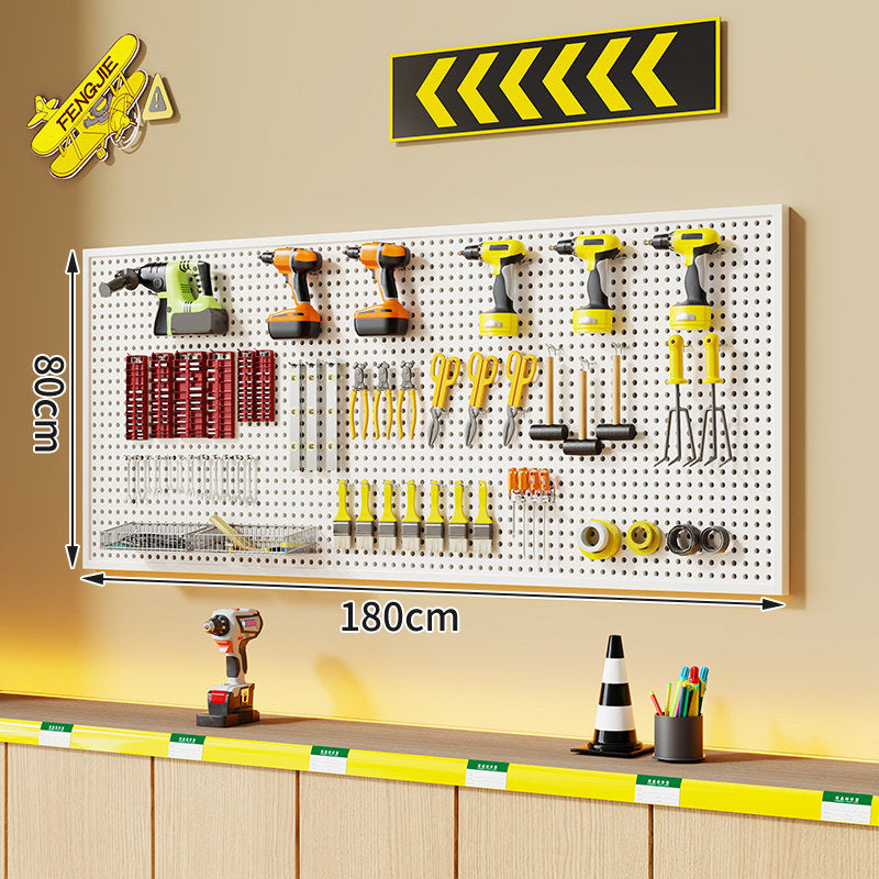 Large Rectangle Wall-Mounted Perforated Metal Pegboard Tool Storage Panel