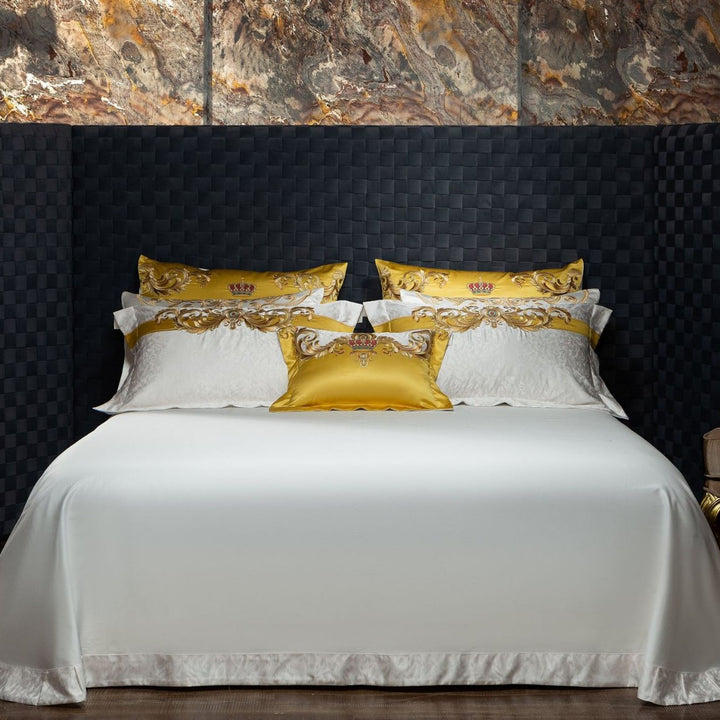 Baroque Embroidered Satin-Effect Duvet Cover Bedding Set