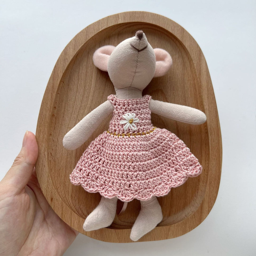Hand-stitched Linen Mouse Doll
