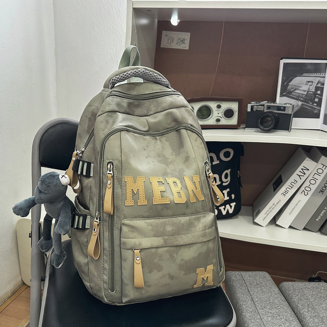 Trendy Letter-Embroidered Backpack