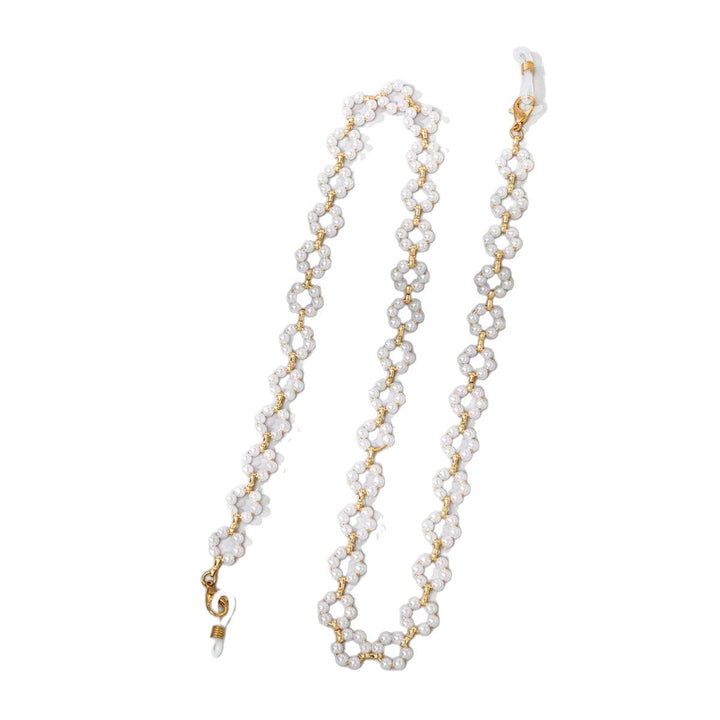 Elegant Pearl and Gold Chain Eyewear Holder Stornfield