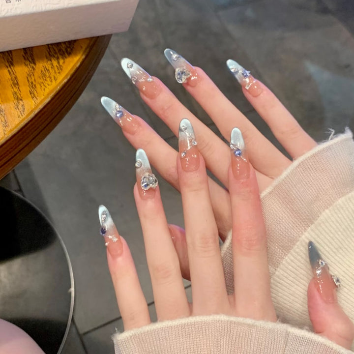 Artificial nails with modern glitter design Stornfield