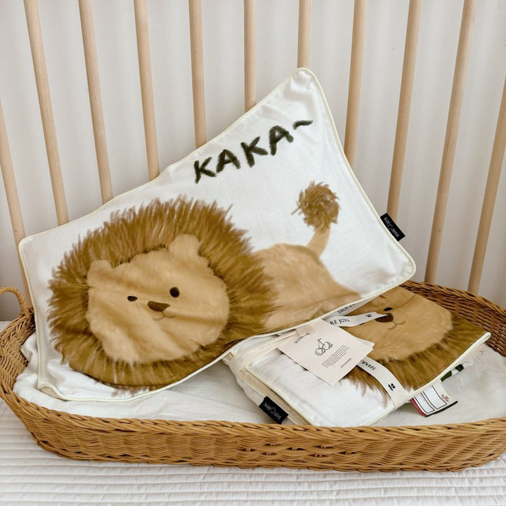 Toddler Plush Decorative Headrest and Lightweight Nursery Blanket Set