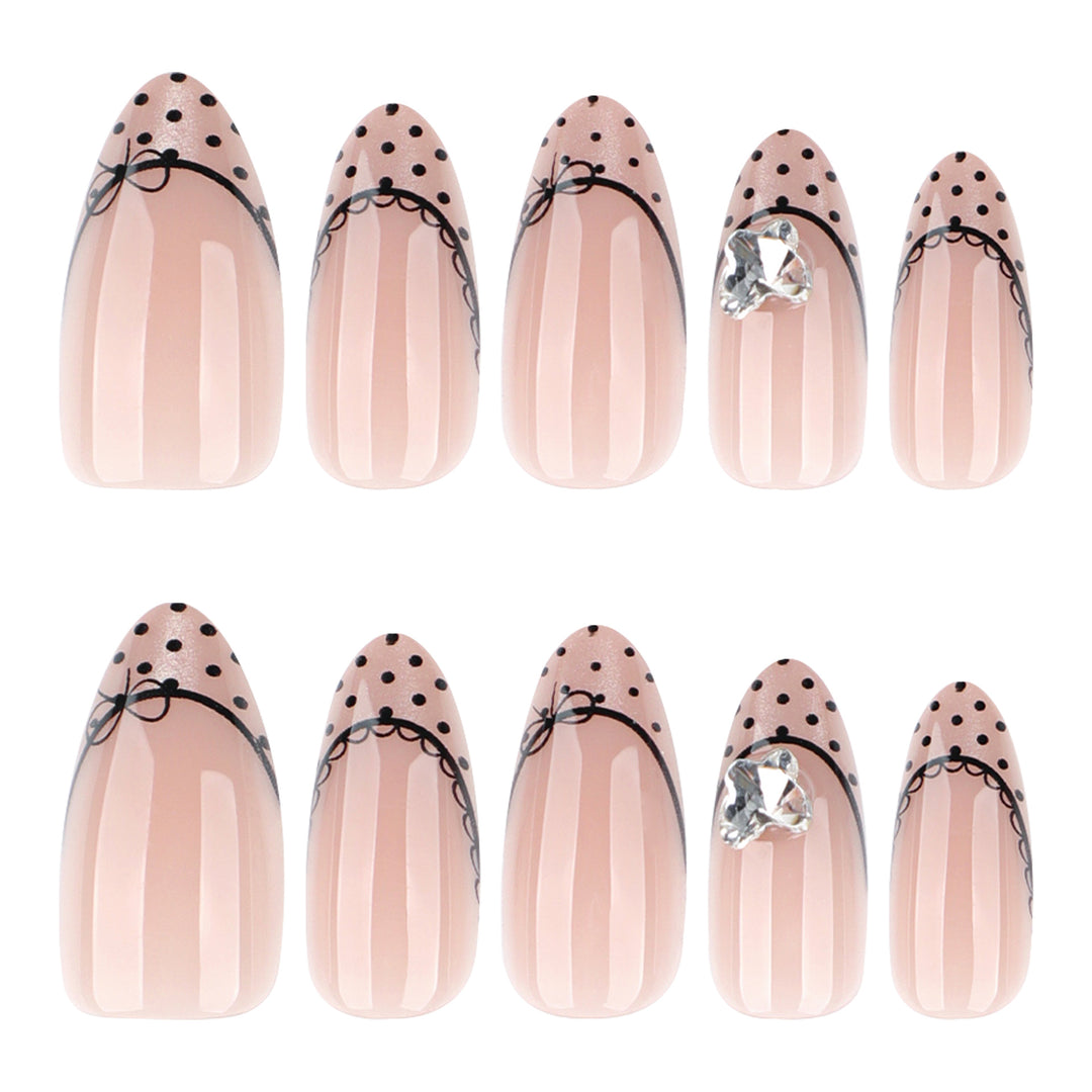 Elegant artificial nails with glitter and French design Stornfield