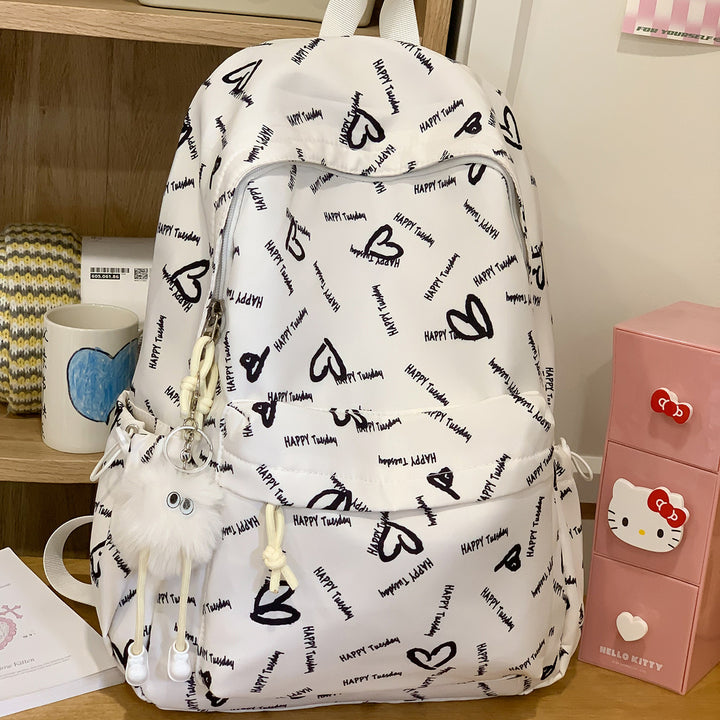 Playful Heart-Patterned Backpack Stornfield